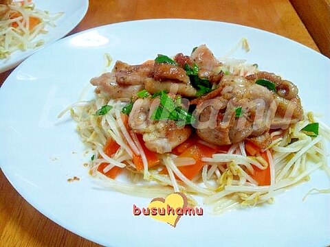 やわらか☆鶏もも焼きともやし炒め